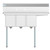 Koolmore SC101410-12R3 45" W 18 Gauge Galvanized 3 Compartments Sink