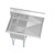 Koolmore SA151512-15R3FA 33" W Galvanized Base 18 Gauge 1 Compartment Sink