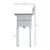 Koolmore SA141611-12L3 29" W Galvanized Base 18 Gauge 1 Compartment Sink