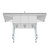 Koolmore SC101410-12B3FA 54" W 18 Gauge Galvanized 3 Compartments Sink