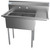 Koolmore SB141611-12R3 43" W 18 Gauge Galvanized 2 Compartments Sink