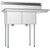 Koolmore SB141611-12R3 43" W 18 Gauge Galvanized 2 Compartments Sink