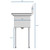 Koolmore SC121610-12B3 60" W 18 Gauge Galvanized 3 Compartments Sink