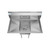 Koolmore SA141611-12B3 38" W Galvanized Base 18 Gauge 1 Compartment Sink
