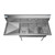 Koolmore SC121610-16L3 55" W 18 Gauge Galvanized 3 Compartments Sink