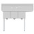 Koolmore SC121610-12L3 51" W 18 Gauge Galvanized 3 Compartments Sink