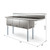 Koolmore KM-SC181814-18R3 75" W 18 Gauge Galvanized 3 Compartments Sink