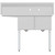 Koolmore SB151512-15R3 48" W 18 Gauge Galvanized 2 Compartments Sink