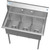 Koolmore SC101410-N3 36" W 18 Gauge Galvanized 3 Compartments Sink