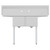 Koolmore SB141611-12B3 52" W 18 Gauge Galvanized 2 Compartments Sink