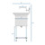 Koolmore SA151512-15B3FA 45" W Galvanized Base 18 Gauge 1 Compartment Sink