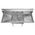 Koolmore SB121610-16B3 56.1" W 18 Gauge Galvanized 2 Compartments Sink