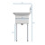 Koolmore SB121610-16B3 56.1" W 18 Gauge Galvanized 2 Compartments Sink