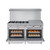Koolmore KM-CRG60-LP 60" W Stainless Steel 6 Burners with 24" Griddle and 2 Ovens Liquid Propane Commercial Range