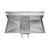 Koolmore SA121610-16B3 44.1" W Galvanized Base 18 Gauge 1 Compartment Sink