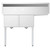 Koolmore SB151512-15L3 48" W 18 Gauge Galvanized 2 Compartments Sink