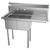 Koolmore SB121610-16R3 43" W 18 Gauge Galvanized 2 Compartments Sink