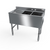 NBR Equipment UW-2-101410-36L 36" W x 18.25" D x 32.5" H Stainless Steel (3) Compartments Premium Slim-Line Underbar Sink Unit
