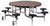 National Public Seating MTR60S 60" W Round 8 Seats 14 Gauge Steel Mobile Cafeteria Table