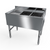 NBR Equipment UD-2-101410-36L 36" W x 21.25" D x 32.5" H Stainless Steel (3) Compartments Premium Underbar Sink Unit