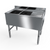 NBR Equipment UD-2-101410-36R 36" W x 21.25" D x 32.5" H Stainless Steel (3) Compartments Premium Underbar Sink Unit
