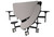 National Public Seating MTO60SB 60" W Octagon 14 Gauge Steel Mobile Cafeteria Table with Stools and Benches