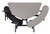 National Public Seating MTO60SB 60" W Octagon 14 Gauge Steel Mobile Cafeteria Table with Stools and Benches