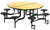 National Public Seating MTO60S 60" W Octagon 8 Seats 14 Gauge Steel Mobile Cafeteria Table
