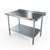 NBR Equipment TG-3024R 30"W x 24"D x 37.25"H Stainless Steel Top Galvanized Steel Legs with 1.5" Rear Up-Turn Economy Work Table