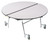 National Public Seating MT60R 60" W Round 6 to 8 Seats 14 Gauge Steel Mobile Cafeteria Table