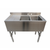 NBR Equipment UW-3-101410-48L 48" W x 18.25" D x 32.5" H Stainless Steel (3) Compartments Premium Slim-Line Underbar Sink Unit