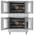 Koolmore KM-DCCO54-NGC 38" W Dual Glass Door-Double Deck Natural Gas Commercial Convection Oven with Casters - 108,000 BTU
