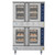 Koolmore KM-DCCO54-NGC 38" W Dual Glass Door-Double Deck Natural Gas Commercial Convection Oven with Casters - 108,000 BTU