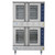 Koolmore KM-DCCO54-LPC 38" W Dual Glass Door-Double Deck Liquid Propane Commercial Convection Oven with Casters - 108,000 BTU