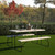 Flash Furniture RB-EBB-1470FD-WH-GG 53.75" W x 58.25" D x 28.25" H White Plastic Top with Steel Frame Insta-Fold Folding Picnic Table & Benches