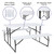 Flash Furniture RB-EBB-1470FD-WH-GG 53.75" W x 58.25" D x 28.25" H White Plastic Top with Steel Frame Insta-Fold Folding Picnic Table & Benches