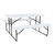 Flash Furniture RB-EBB-1470FD-WH-GG 53.75" W x 58.25" D x 28.25" H White Plastic Top with Steel Frame Insta-Fold Folding Picnic Table & Benches