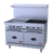 Royal Range RDR-4G24-LP 48" W Stainless Steel 4 Open Burners, 1 Griddle, and 2 Space Saver Ovens Liquid Propane Restaurant Range - 214,000 BTU