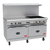 Royal Range RDR-6RG24-C-NG 60" W Stainless Steel 6 Open Burners, 1 Griddle or Broiler, 1 Standard Oven, and 1 Convection Oven Natural Gas Restaurant Range - 285,000 BTU