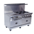Royal Range RR-6G24-NG 60" W Stainless Steel 6 Open Burners, 1 Griddle and 2 Standard Ovens Natural Gas Restaurant Range - 290,000 BTU