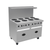 Royal Range RRE-6GT12-126C 48" W Stainless Steel 6 Round Hotplates, 1 Griddle, 1 Convection Oven, and 1 Cabinet Electric Restaurant Range - 208 Volts