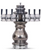 Glastender BM-4-MF 4 Stainless Steel Faucets Mirror Finish Ceramic Air Cooled Braumeister Draft Dispensing Tower with Restriction Lines