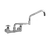 Component Hardware KL34-8020-SE4 8" Centers Stainless Steel Double Joint Spout Compression Wall Mount Encore Faucet
