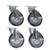 Component Hardware CSTPK-5PUUP-4B 5" Dia. Blue Polyurethane Wheel Universal Plate Caster Pack