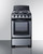 Summit PROEL20SS 20" W Black Porcelain Cabinet Stainless Steel Door Electric Coil Range - 220 Volts