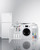Summit ACKSPWD82 83" W Stainless Steel and White Finish All-In-One Combination Kitchenette with Washer or Dryer Combo - 115 Volts