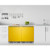 Summit BRF631BKY 5.1 Cu. Ft. Saffron Gold Door Jet Black Undercounter Refrigerator-Freezer - 115 Volts