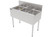 Perlick TS36M3 36" W Stainless Steel 3 Compartments TS Series Underbar Multi-tank Sink Unit