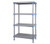 Quantum QP242462SS-4 24" W x 24" D x 62" H Gray Polymer 4 Solid Millenia Shelving Unit