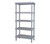 Quantum QP242486V4S1 24" W x 24" D x 86" H Gray Polymer 4 Open and 1 Solid Millenia Shelving Unit